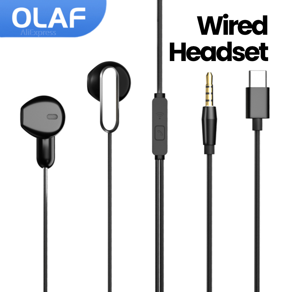 Type C Wired Earphones With Mic - OLAF หูฟังชนิดใส่ในหูหูฟังแบบมีสาย DAC ประเภท C หรือ