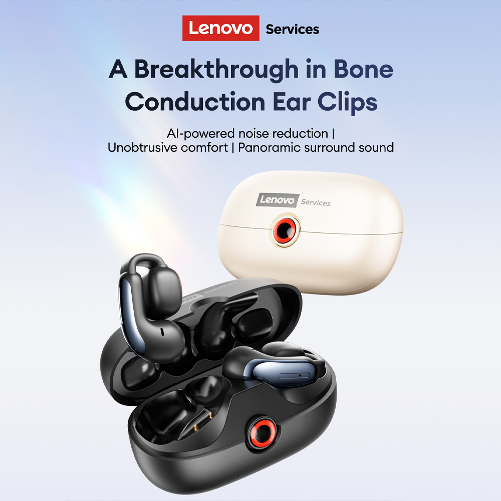 Tws Earbuds Bluetooth 5.3 - เลอโนโว LES-108 หูฟังแบบหนีบหู TWS ไร้สาย บลูทูธ
