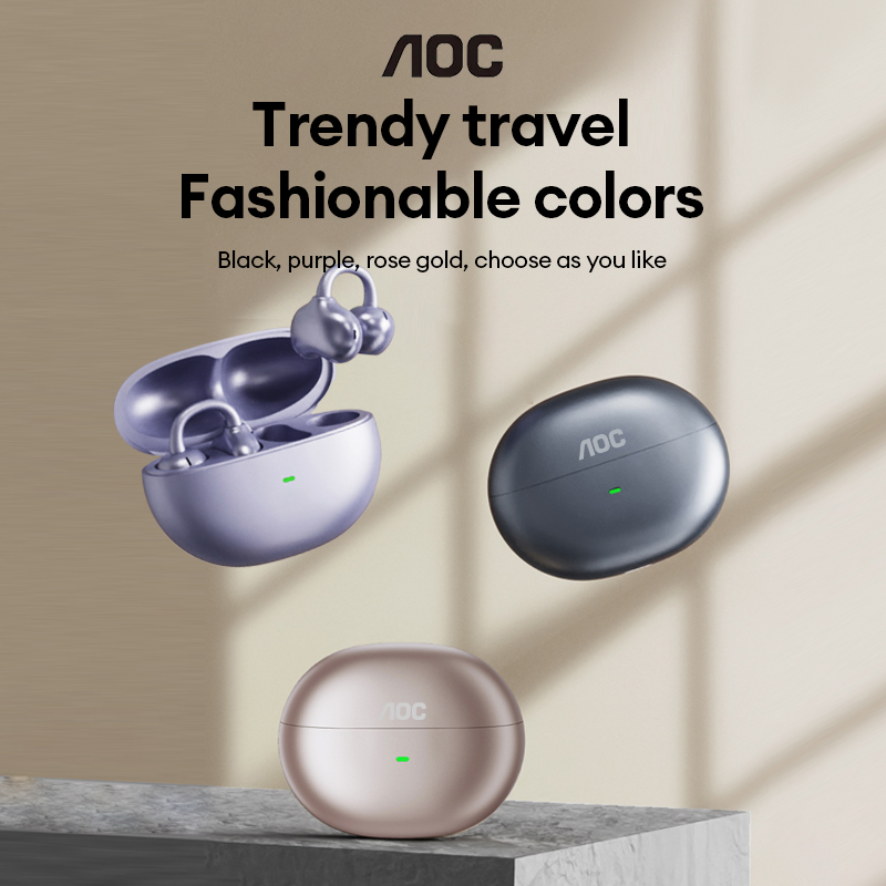 Speakers - AOC ACD2544 หูฟังบลูทูธไร้สายแบบหนีบหู หูฟังแบบเปิดหู เสียงสเตอริโอรอบทิศทาง ดีเลย์ต่ำ