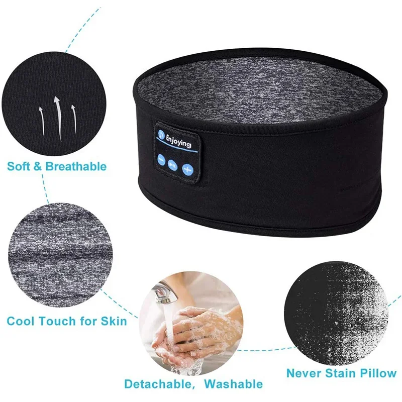 Sleep Mask Headphones Bluetooth - หูฟังบลูทูธสำหรับนอนหลับ หน้ากากปิดตา หูฟังบลูทูธแบบคาดศีรษะ นุ่ม ยืดหยุ่น สบาย