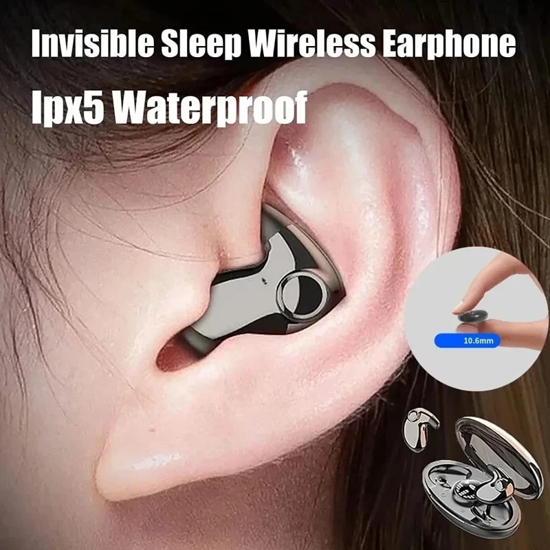 Sleep Mask Headphones Bluetooth - ชุดหูฟังสเตอริโอที่มองไม่เห็นการนอนหลับ IPX5 หูฟังไร้สายบลูทูธกันน้ําหูฟังพร้อมไมโครโฟนสําหรับโทรศัพท์หูฟังบลูทูธ 5.3