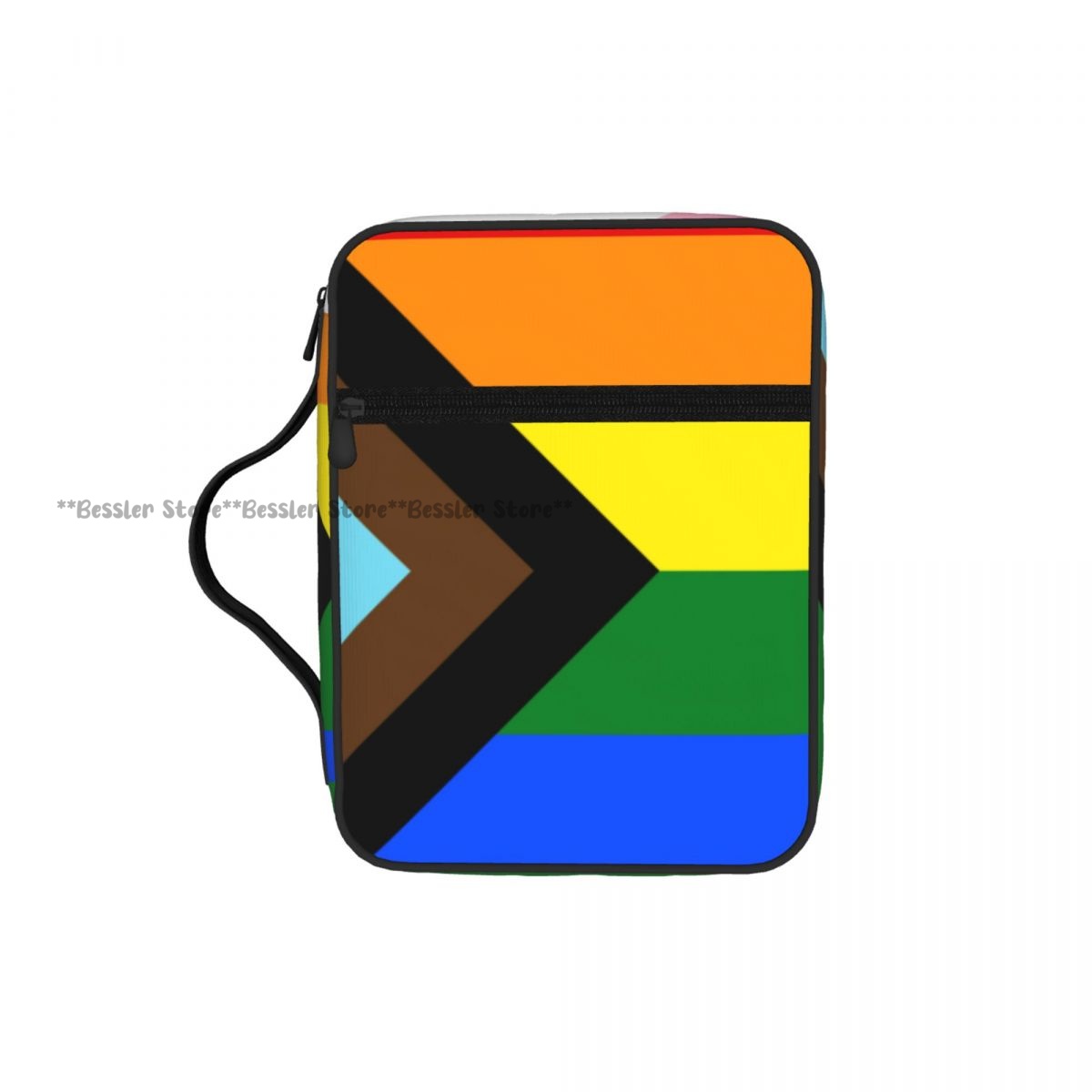 Tablets - กระเป๋าใส่พระคัมภีร์พร้อมหูหิ้ว ซิป ช่องใส่ของ ลายธง Progress Pride
