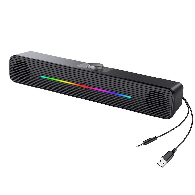 Rgb Computer Soundbar For Pc - E-1407 ลำโพงไร้สายพร้อมไฟ RGB สำหรับขายส่ง รองรับ AUX