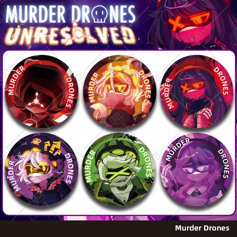 Drones - เข็มกลัดโลหะตกแต่งลายการ์ตูนอนิเมะน่ารักจาก Murder Drones สำหรับแฟนคลับ ของสะสม ของตกแต่งแขวนสำหรับเสื้อผ้า