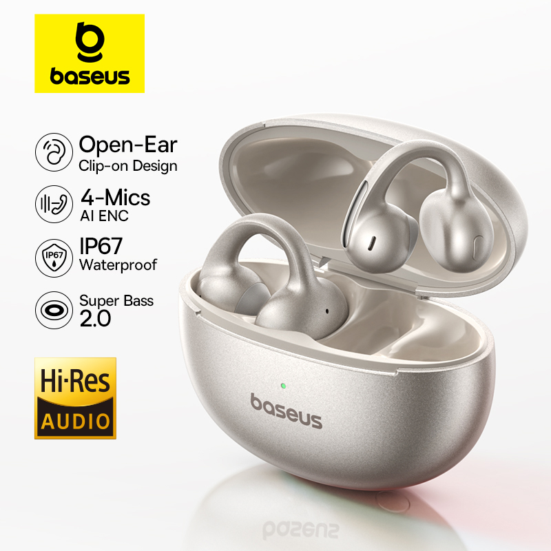 Open Ear Air Conduction Headphones - Baseus MC1 Proหูคลิปหูฟังไร้สายบลูทูธ 6.0 Hi-Res Ultraเปิดหูฟังต่างหู