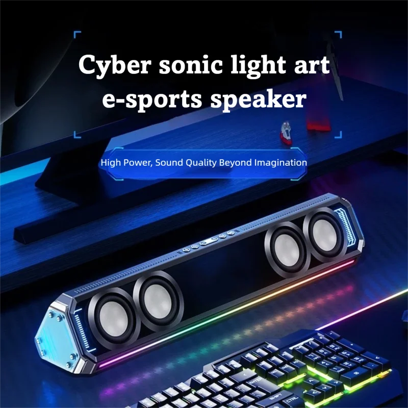 Rgb Computer Soundbar For Pc - ซาวด์บาร์สำหรับเล่นเกมพร้อมไฟ RGB, ลำโพง E-Sports 30W, เสียงรอบทิศทาง