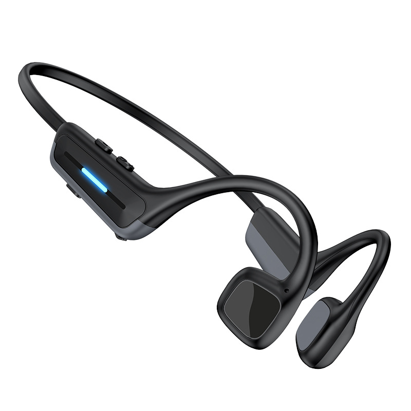 Bone Conduction Running Headphones - ใหม่หูฟังแบบส่งสัญญาณผ่านกระดูกสำหรับเล่นกีฬา หูฟังไร้สาย บลูทูธ 6.0 ชุดหูฟังที่รองรับแฮนด์ฟรีพร้อมไฟ LED