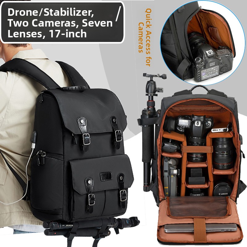 Drones - กระเป๋าเป้สำหรับกล้อง DSLR ระดับมืออาชีพ ความจุขนาดใหญ่ กระเป๋าอเนกประสงค์สำหรับใส่คอมพิวเตอร์และอุปกรณ์ถ่ายภาพ กระเป๋าเป้สำหรับโดรน