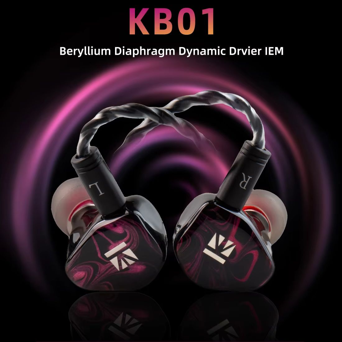 In Ear Monitors For Singers - KBEAR KB01 In Ear ไดอะแฟรมไดนามิกไดรฟ์แบบมีสายหูฟัง, หูเรซิ่น