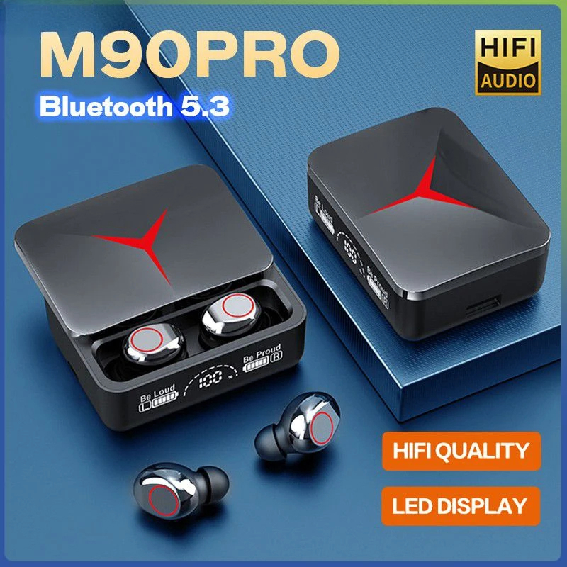 Tws Earbuds Bluetooth 5.3 - TWS M90 Pro หูฟังไร้สายสําหรับเล่นเกมไฮไฟ True หูฟังบลูทูธ