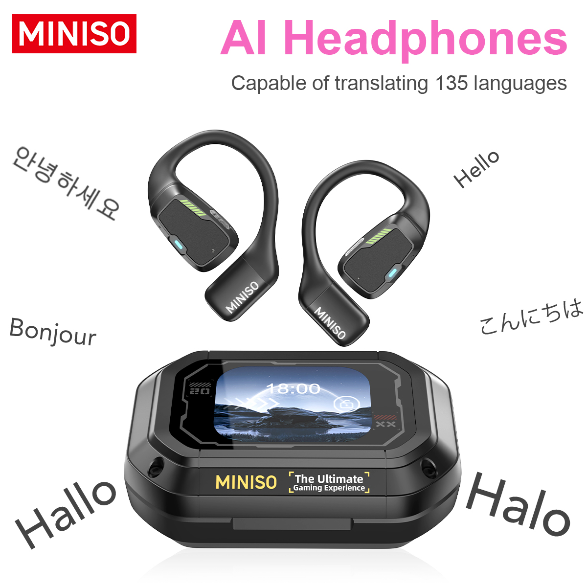 Type C Wired Earphones With Mic - Translator หูฟัง MINISO M98 AI หูฟังไร้สาย