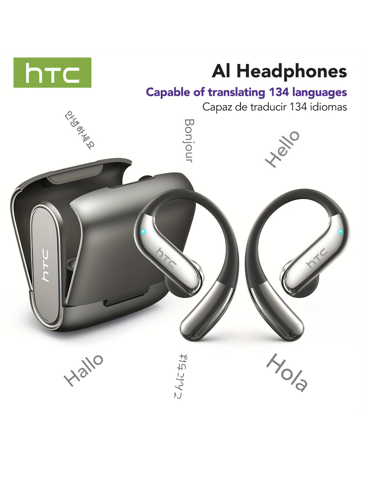 Speakers - หูฟังบลูทูธแบบเปิดหู HTC เล่นได้ 30 ชั่วโมง หูฟังไร้สายตัดเสียงรบกวน