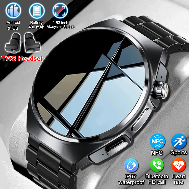 Tws Earbuds Bluetooth 5.3 - สำหรับผู้ชายและผู้หญิง นาฬิกาอัจฉริยะ 2 in 1 รุ่นใหม่