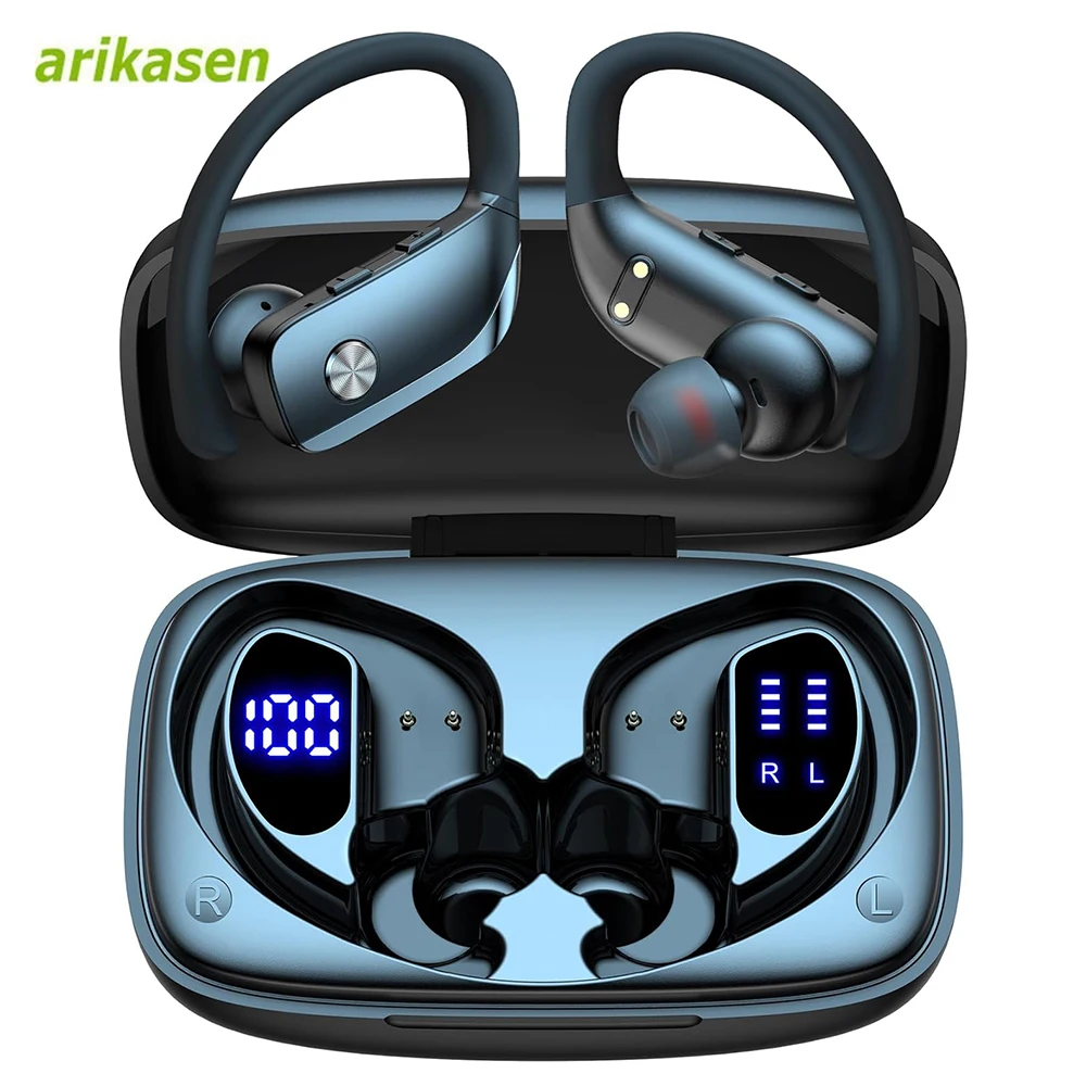 Anc Wireless Over Ear Headphones - หูฟังไร้สายหูฟังบลูทูธ 48hrs Play Back หูฟังกีฬาพร้อมจอแสดงผล LED