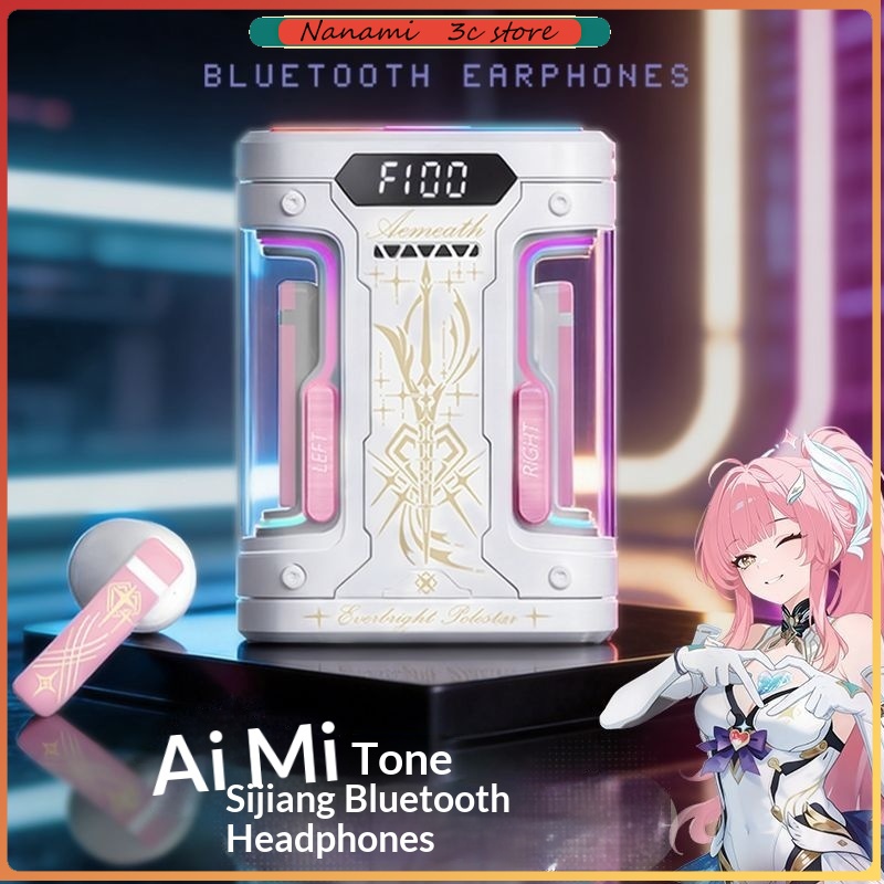 Headphones - อะนิเมะเอลิเซีย TWS หูฟังบลูทูธแบบกึ่งอินเอียร์บลูทูธ 6.0 หูฟังไร้สายสำหรับเกมฮอนไค อิมแพ็คแฟนของขวัญ