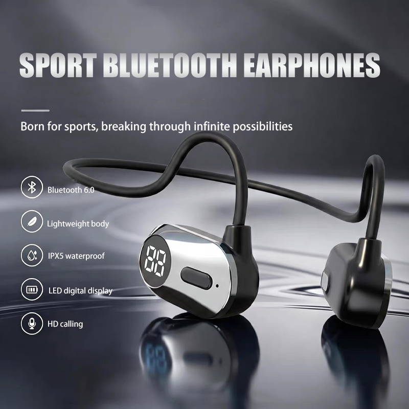 Bone Conduction Running Headphones - หูฟังบลูทูธแบบไม่สอดหูสำหรับกีฬาและการวิ่ง หูฟังบลูทูธแบบส่งสัญญาณผ่านกระดูกพร้อมแบตเตอรี่ที่ใช้งานได้นานเป็นพิเศษ