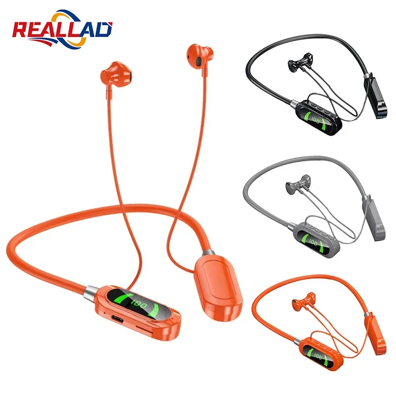 Magnetic Neckband Sports Earphones - ใหม่ YG07 หูฟังไร้สาย 5.3 หูฟังสําหรับเล่นเกมจอแสดงผล LED