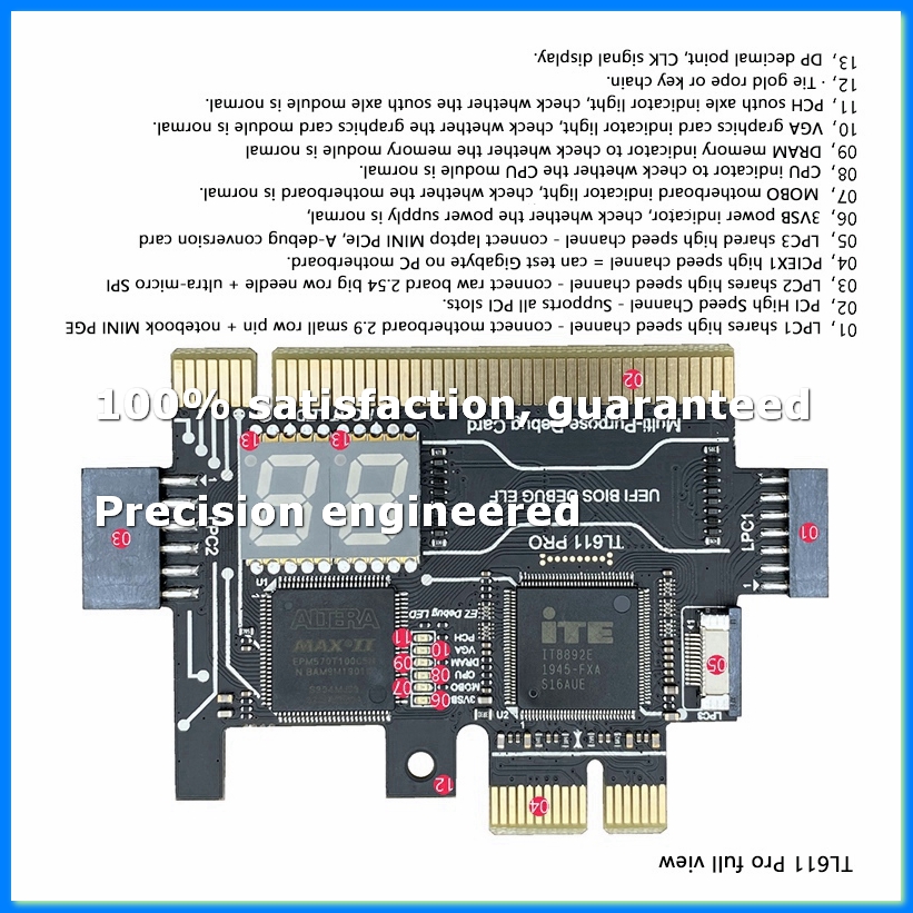 Laptops - การ์ดวินิจฉัย TL611 PRO การ์ดวินิจฉัย Pcie สำหรับเมนบอร์ด