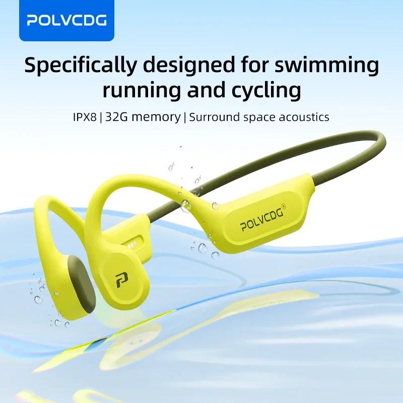 Bone Conduction Running Headphones - หูฟังว่ายน้ำแบบกระดูก POLVCDG X9 ความจุ 32G กันน้ำระดับ