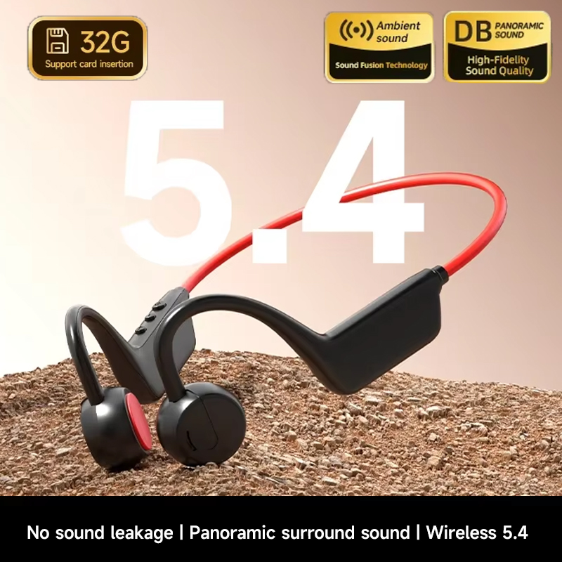 Anc Wireless Over Ear Headphones - หูฟังบลูทูธแบบนำเสียงผ่านกระดูก IPX8 สำหรับวิ่งและเล่นกีฬา กันน้ำ แบบครอบหู แบตเตอรี่ใช้งานได้ยาวนาน