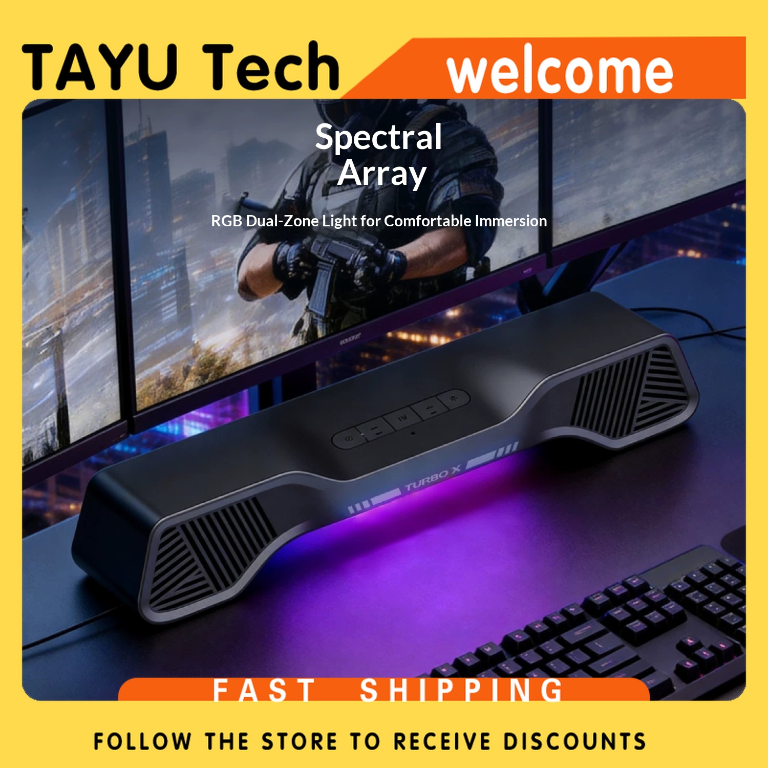 Rgb Computer Soundbar For Pc - ลำโพงเกมมิ่ง Hurricane Turbo X MS-G1 ซาวด์บาร์สำหรับพีซี