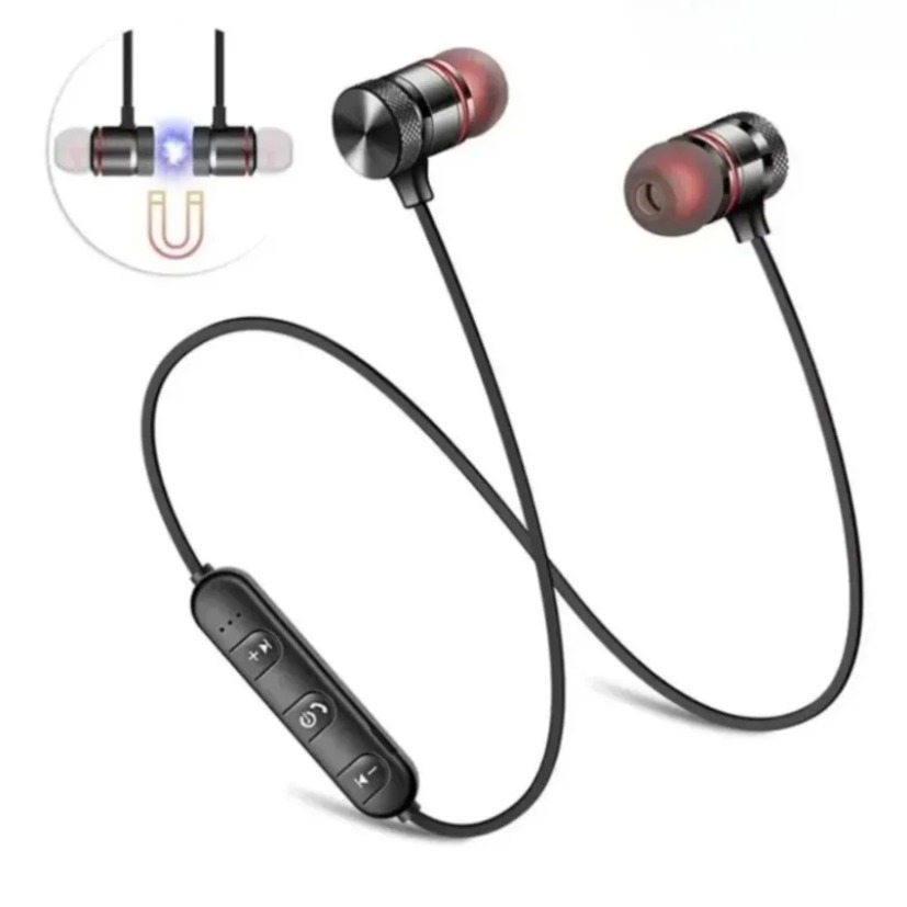 Magnetic Neckband Sports Earphones - หูฟังบลูทูธแบบคล้องคอ แม่เหล็กในหู 4.2 เสียงสเตอริโอแบบสองข้าง หูฟังสำหรับเล่นกีฬา วิ่ง