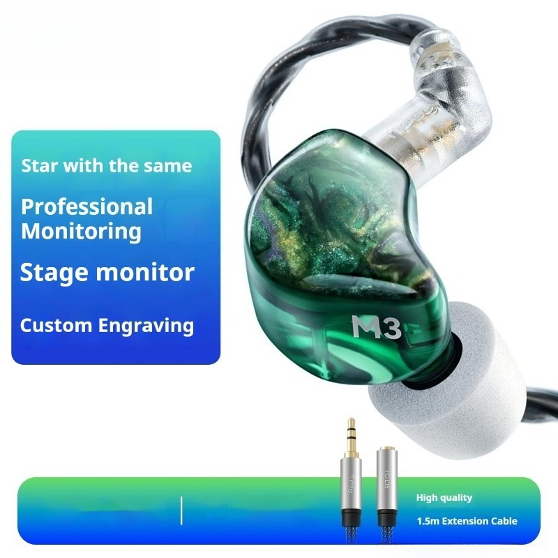 In Ear Monitors For Singers - หูฟังมอนิเตอร์ M3 แบบมีสายในหู ความละเอียดสูง สำหรับนักร้องมืออาชีพ ระดับเวที