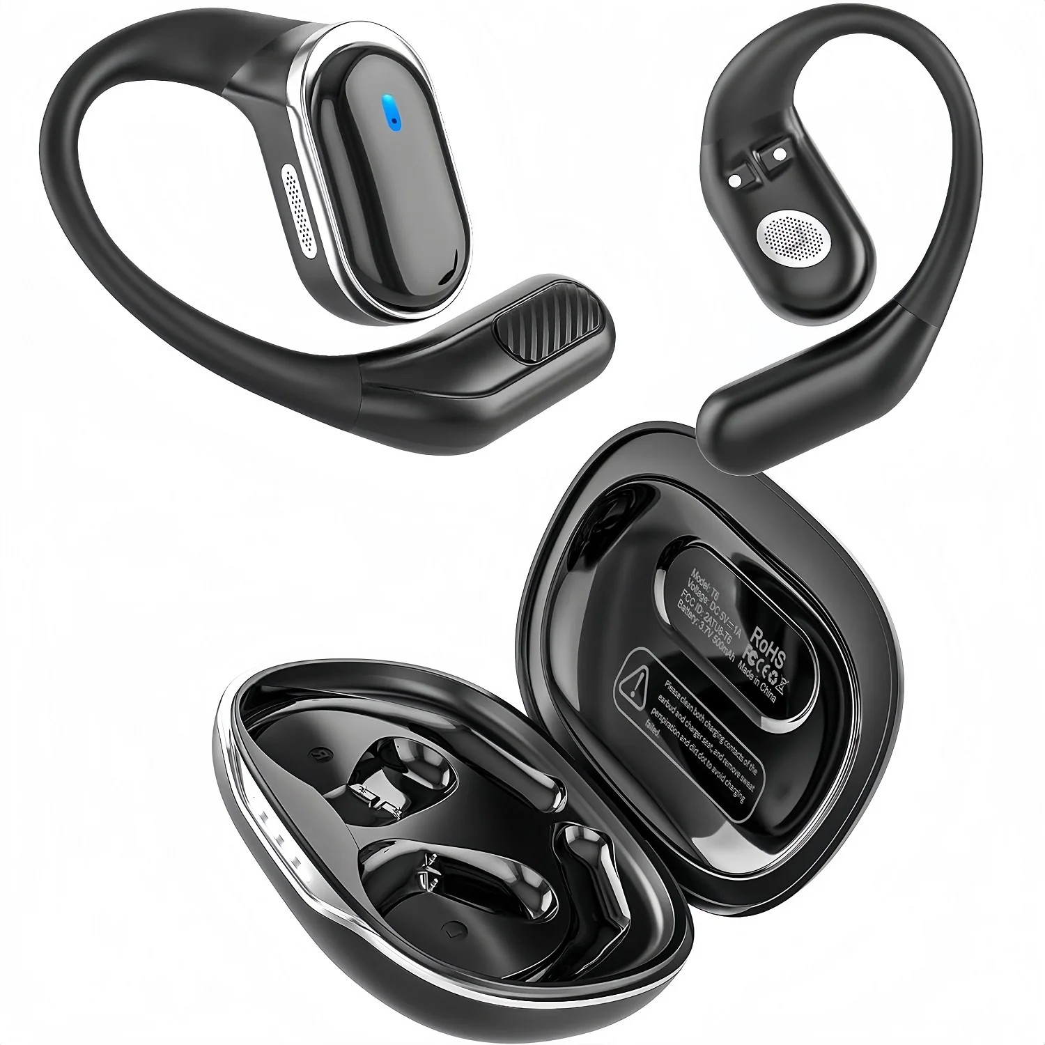 Type C Wired Earphones With Mic - หูฟังบลูทูธไร้สายพร้อมไมโครโฟน หูฟังแบบคล้องหู ระบบนำเสียงผ่านอากาศ ตัดเสียงรบกวน สำหรับ Xiaomi