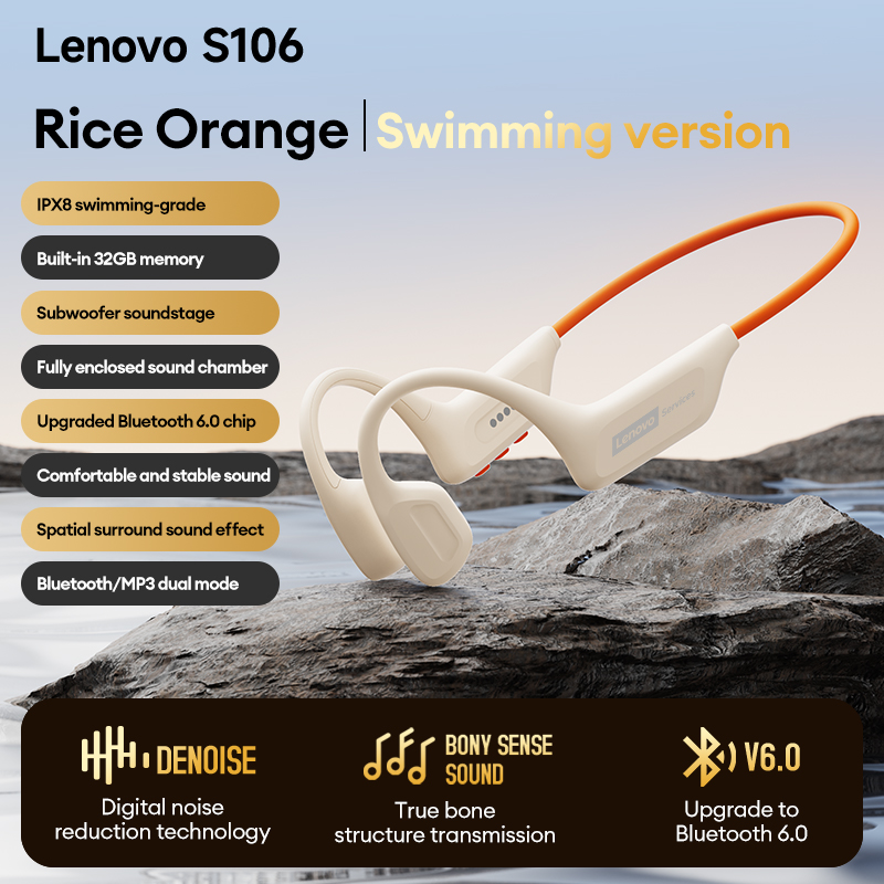 เลือก Lenovo S106 หูฟังแบบนำเส - Bone Conduction Running Headphones บทวิจารณ์และราคา