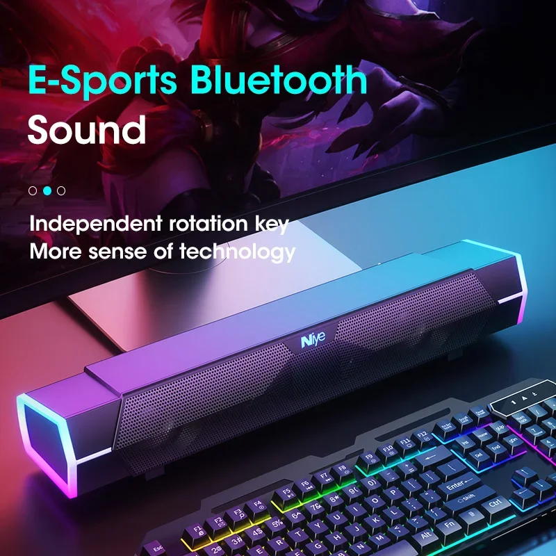 ลำโพงสเตอริโอ4D ซาวด์บาร์พีซีล - Rgb Computer Soundbar For Pc บทวิจารณ์และราคา