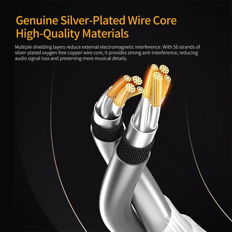 สายหูฟัง KZ OFC ชุบเงิน สายอัพ - Type C Wired Earphones With Mic บทวิจารณ์และราคา