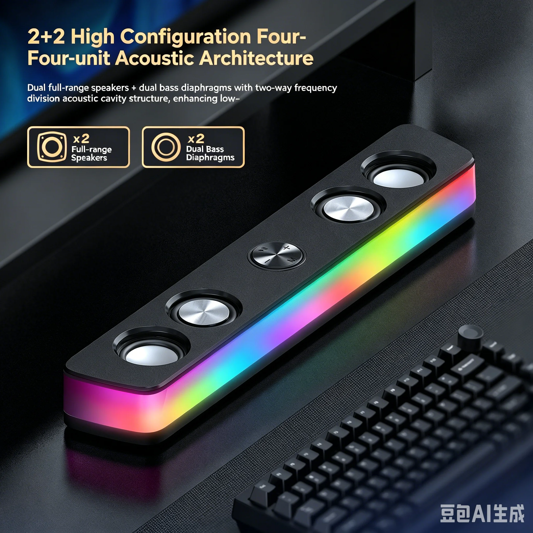 ลำโพงซาวด์บาร์ไร้สายแบบชาร์จไฟ - Rgb Computer Soundbar For Pc บทวิจารณ์และราคา