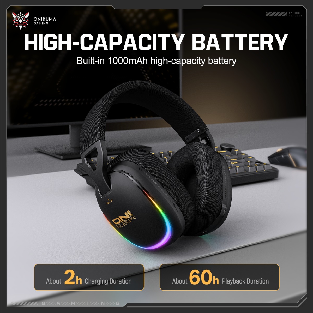 หูฟังเกมมิ่งไร้สาย ONIKUMA GT8 - Gaming Headset With Mic Rgb บทวิจารณ์และราคา