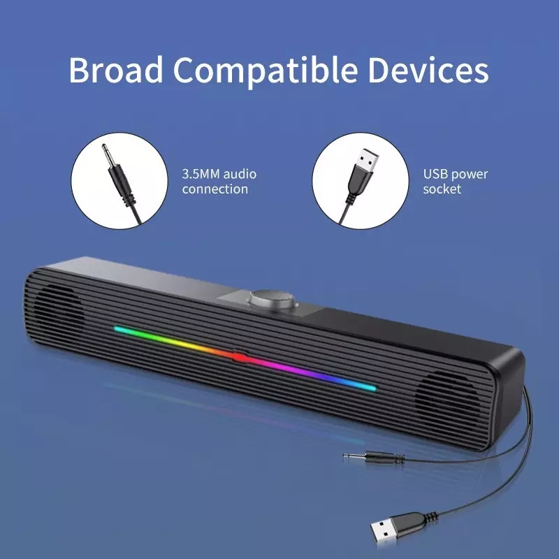 E-1407 ลำโพงไร้สายพร้อมไฟ RGB  - Rgb Computer Soundbar For Pc บทวิจารณ์และราคา