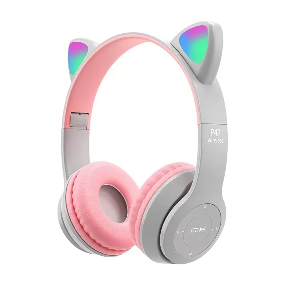 หูแมวน่ารักชุดหูฟังบลูทูธพร้อม - Cat Ear Bluetooth Headset Led บทวิจารณ์และราคา