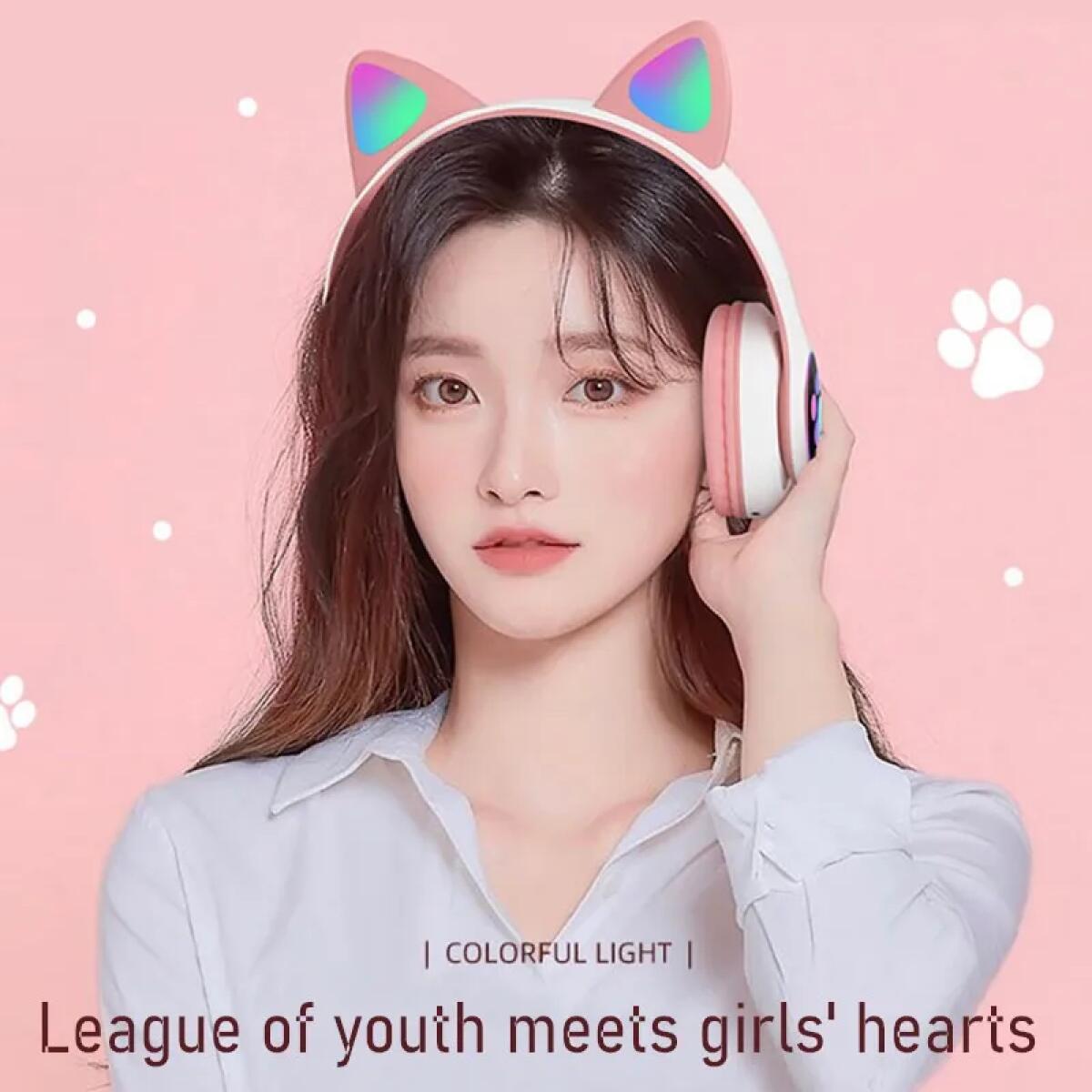 หูฟังบลูทูธไร้สายรูปหูแมวน่ารั - Cat Ear Bluetooth Headset Led บทวิจารณ์และราคา