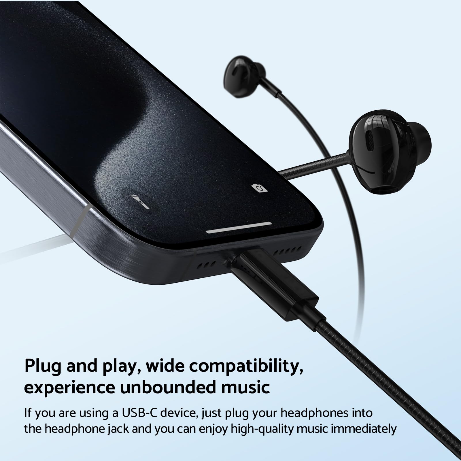 หูฟังแบบมีสาย 9D Bass Stereo T - Type C Wired Earphones With Mic บทวิจารณ์และราคา