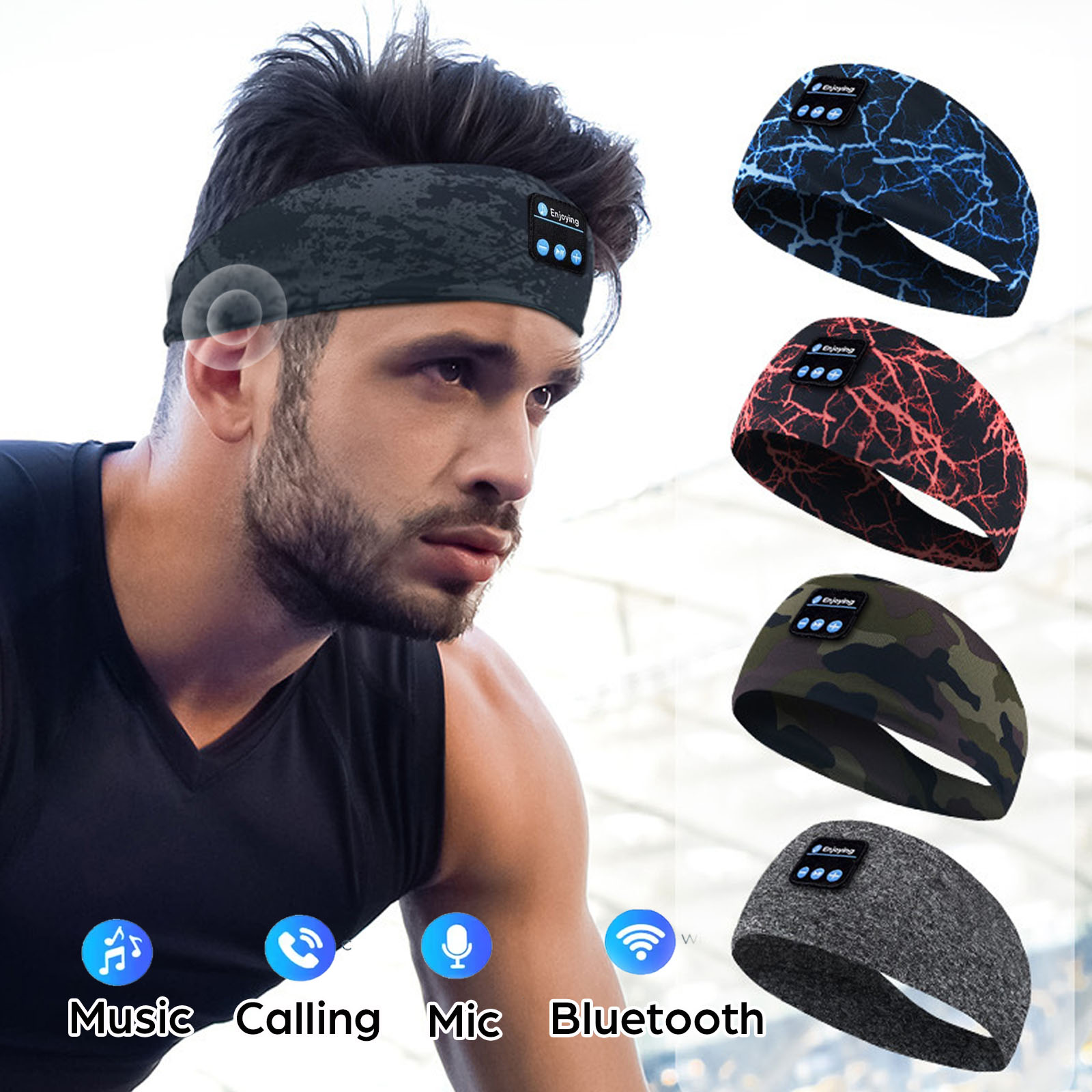 หูฟังบลูทูธกีฬาแถบคาดศีรษะยืดห - Sleep Mask Headphones Bluetooth บทวิจารณ์และราคา
