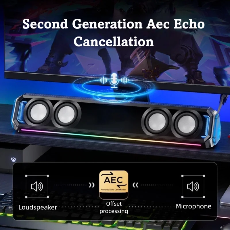 ซาวด์บาร์สำหรับเล่นเกมพร้อมไฟ  - Rgb Computer Soundbar For Pc บทวิจารณ์และราคา