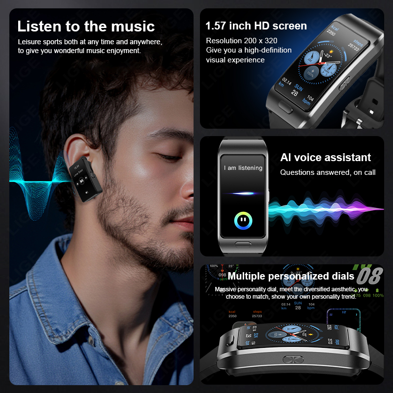 LIGE ใหม่สมาร์ทวอทช์หูฟัง TWS  - Tws Earbuds Bluetooth 5.3 บทวิจารณ์และราคา