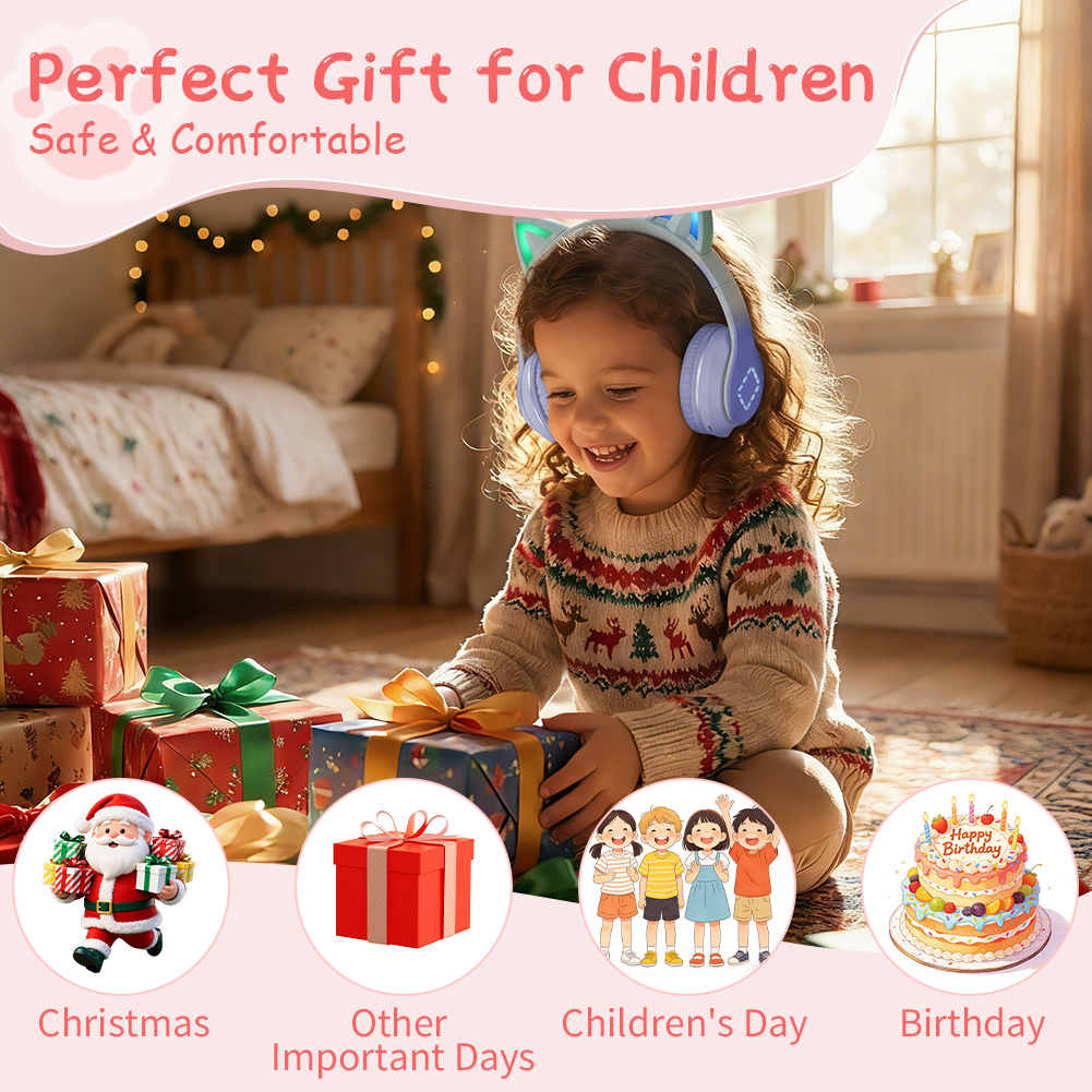 หูฟังไร้สายรูปหูแมวน่ารักคาวาอ - Cat Ear Bluetooth Headset Led บทวิจารณ์และราคา