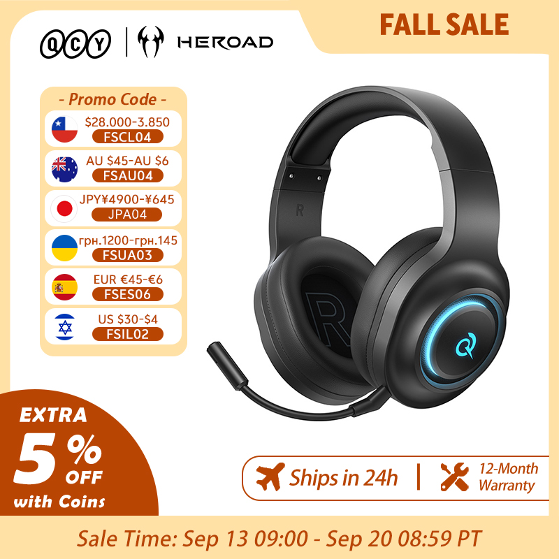 หูฟังเกมมิ่ง QCY Heroad V200 พ - Gaming Headset With Mic Rgb บทวิจารณ์และราคา