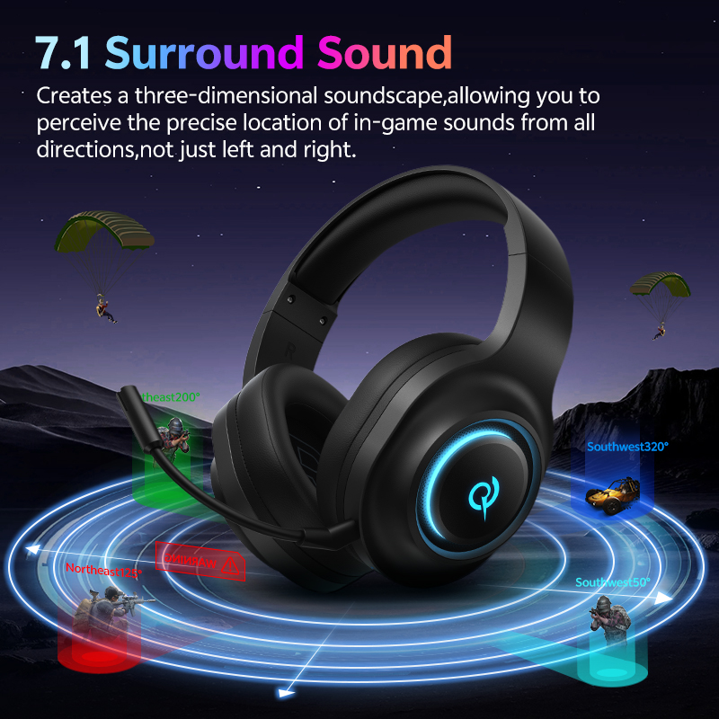 หูฟังเกมมิ่ง QCY Heroad V200 พ - Gaming Headset With Mic Rgb บทวิจารณ์และราคา