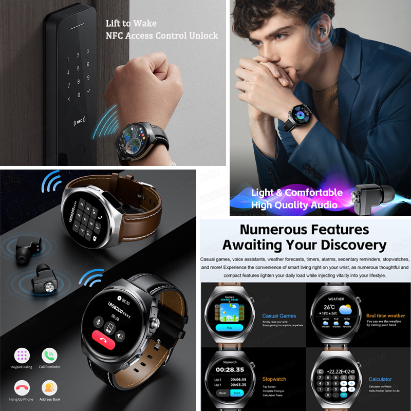 สำหรับผู้ชายและผู้หญิง นาฬิกาอ - Tws Earbuds Bluetooth 5.3 บทวิจารณ์และราคา