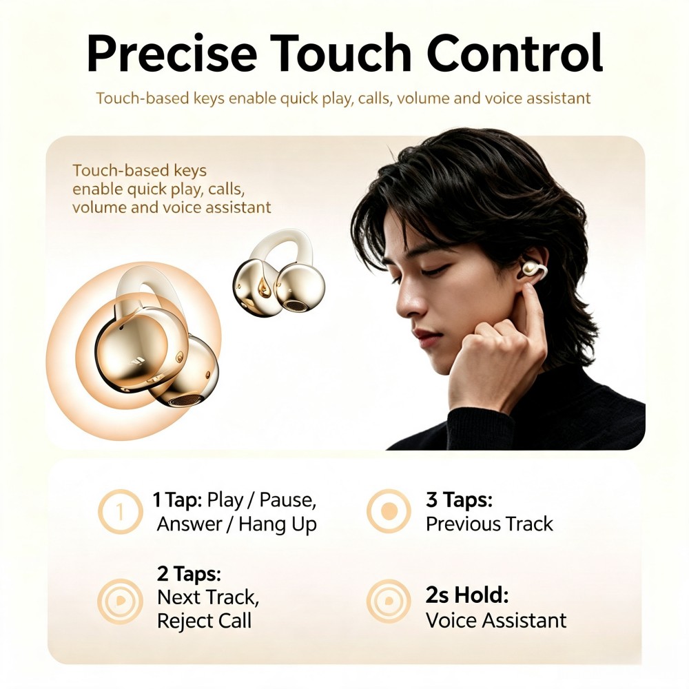 KEBIDUMEI บลูทูธ 6.0 หูฟังแบบเ - Open Ear Air Conduction Headphones บทวิจารณ์และราคา