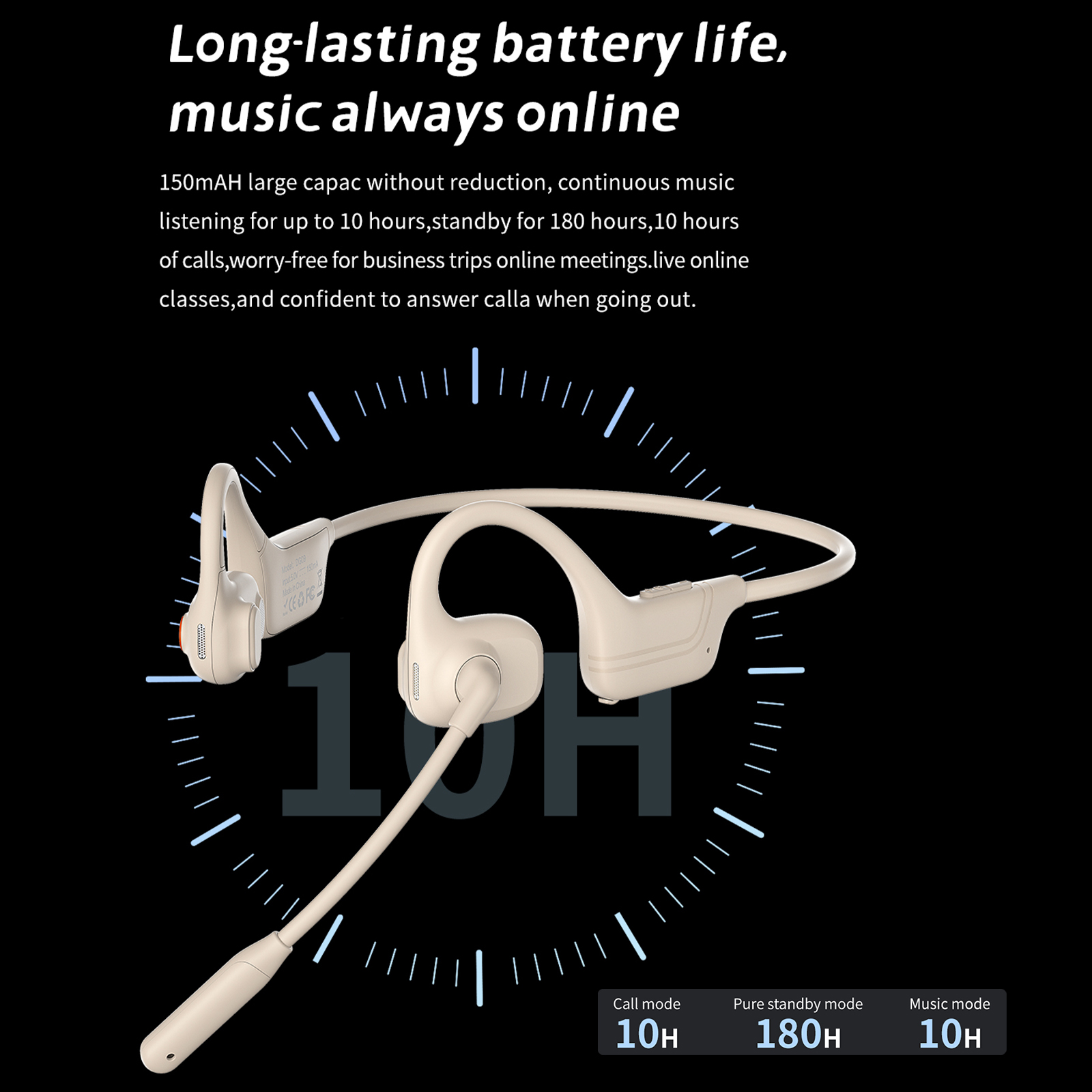 2026 JY หูฟังบลูทูธ 5.3 แบบ Bo - Bone Conduction Running Headphones บทวิจารณ์และราคา