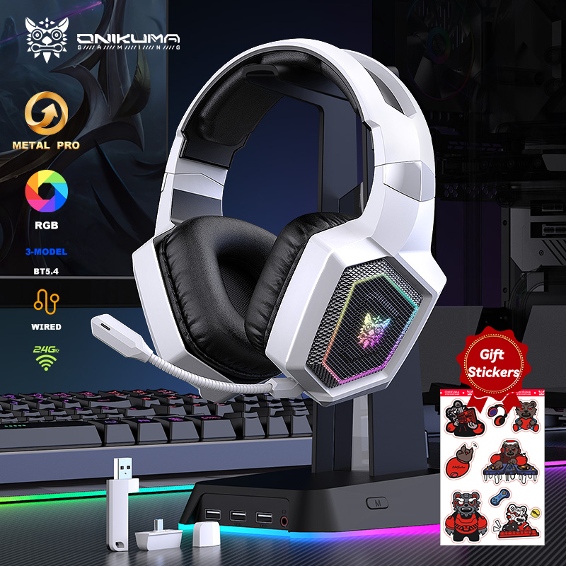 ONIKUMA ชุดหูฟังไร้สาย 2.4GHz  - Gaming Headset With Mic Rgb บทวิจารณ์และราคา