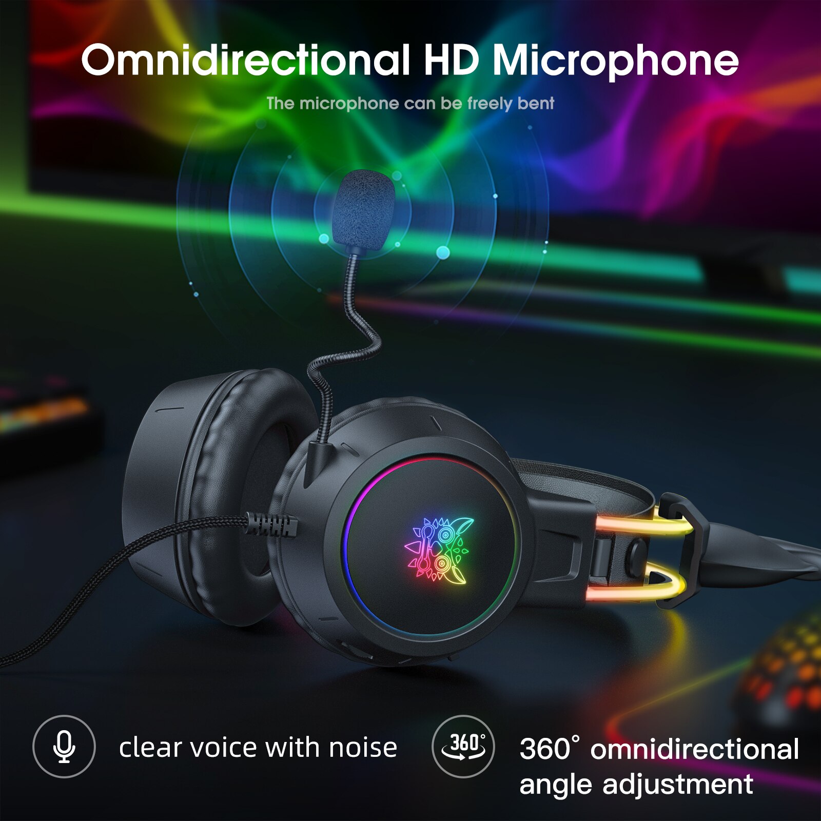 หูฟังเล่นเกม onikuma สำหรับ202 - Gaming Headset With Mic Rgb บทวิจารณ์และราคา