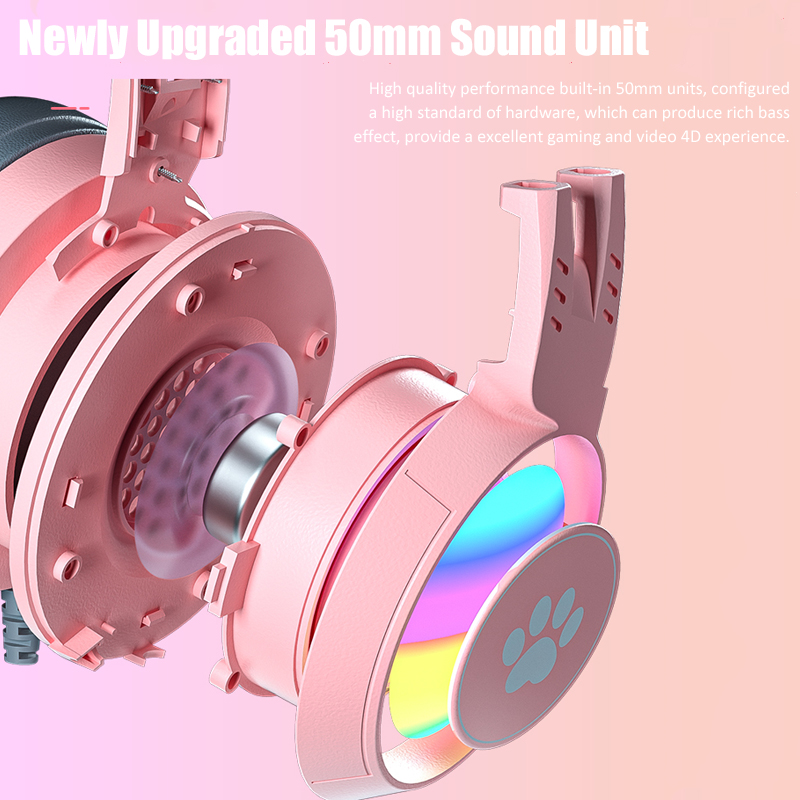 ชุดหูฟังสำหรับเด็กผู้หญิงสีชมพ - Gaming Headset With Mic Rgb บทวิจารณ์และราคา