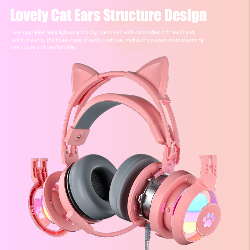 ชุดหูฟังสำหรับเด็กผู้หญิงสีชมพ - Gaming Headset With Mic Rgb บทวิจารณ์และราคา